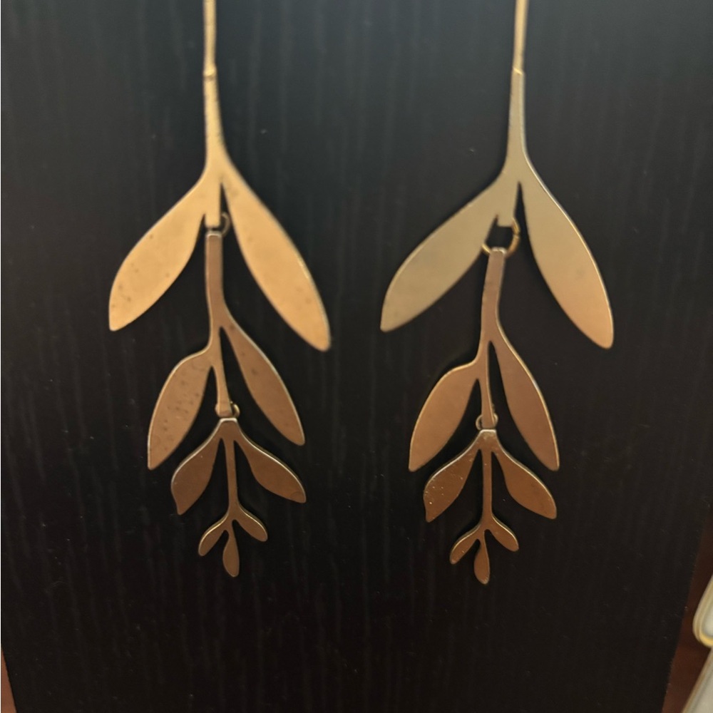 Gold Leaf Dangle Earrings
